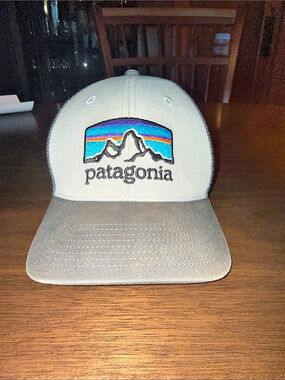 Patagonia P-6 Logo Trad Cap / Trucker Hat Gray & White